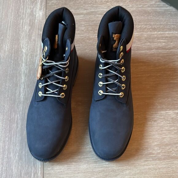 Timberland Heritage 6-Inch Waterproof Boot Navy Nubuck Size 9 Nwt - Picture 11 of 12